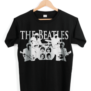 (The Beatles) Rock band black T-shirt.
